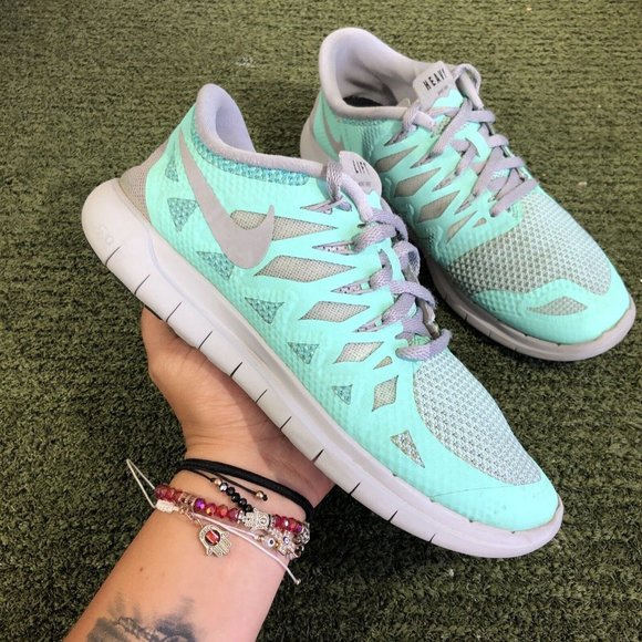 Nike Shoes - Nike Free 5.0 Women NikeID Lift Heavy Teal Gray 653715-991 size 8.5